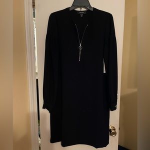 NWT Karen Kane blouson sleeved midi dress with zipper front
